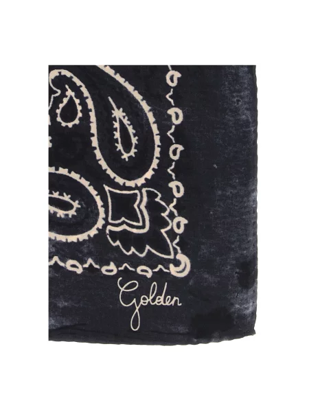 Szal Golden Goose z nadrukiem z wzorem paisley niebieska