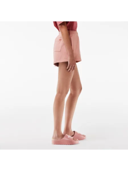 Lacoste Krótkie Spodenki Natural Dyed Cotton Fleece różowe