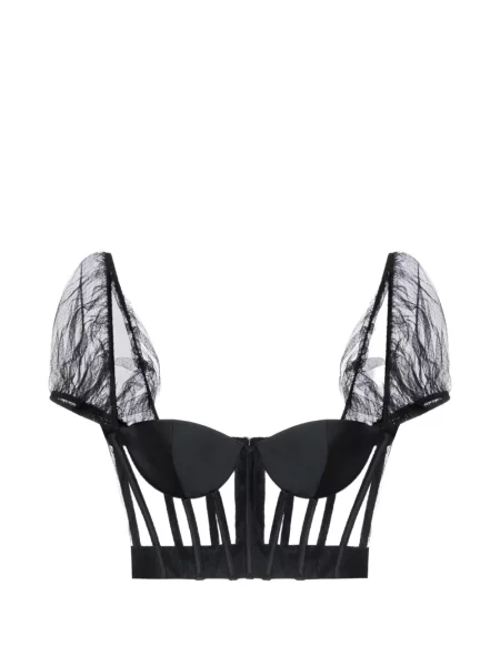 Top Elisabetta Franchi plasă negru