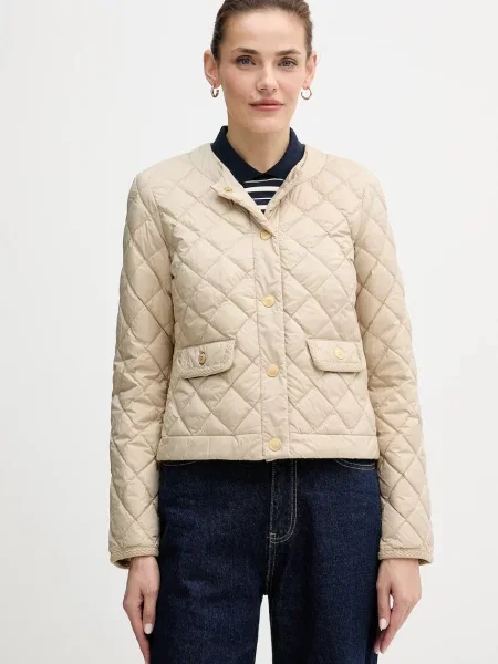Пухено яке Tommy Hilfiger преходен модел бежово