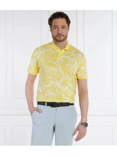 BOSS ORANGE Tenisz póló AlloverOcean narancsszínű