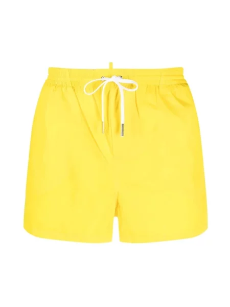 Kąpielówki Dsquared2 z logo żółte
