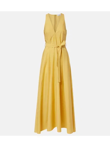 Cu centură rochie maxi Brunello Cucinelli galben