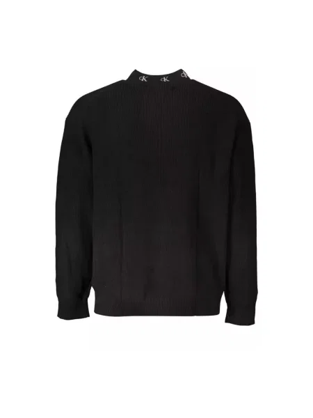 Sweter Calvin Klein z długim rękawem z dżerseju czarny