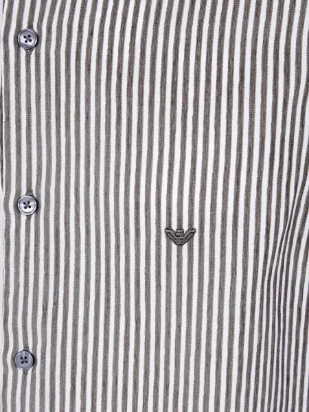 Prugasta košulja Emporio Armani crna