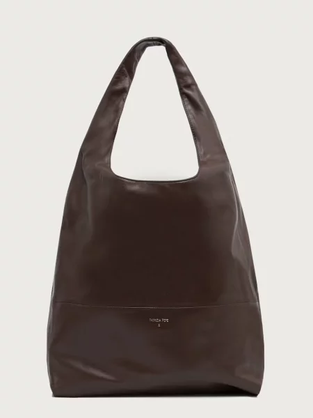 Patrizia Pepe De piele geantă shopper maro