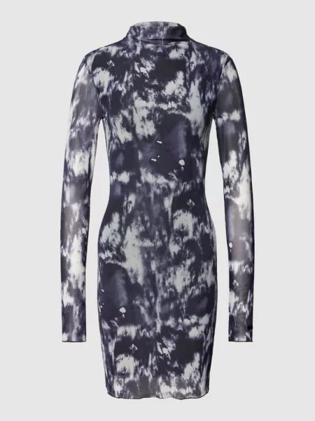 Sukienka mini z siateczki ze wzorem batikowym Review