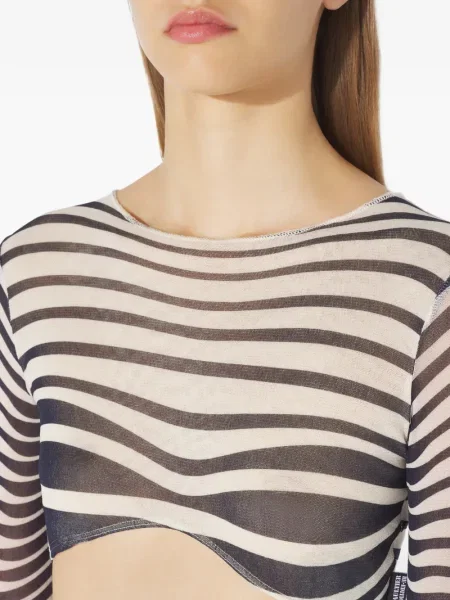 Top Jean Paul Gaultier lung alb