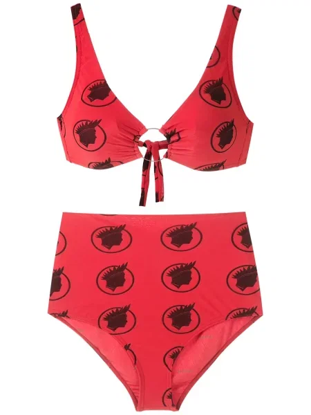 Bikini Amir Slama cu talie înaltă roșu