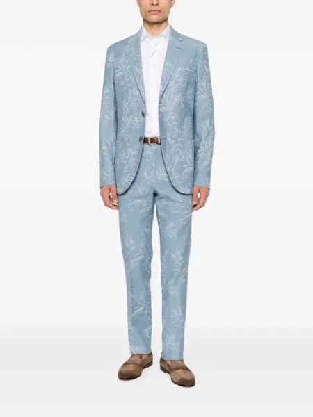 Sacou Etro cu imagine cu model paisley albastru