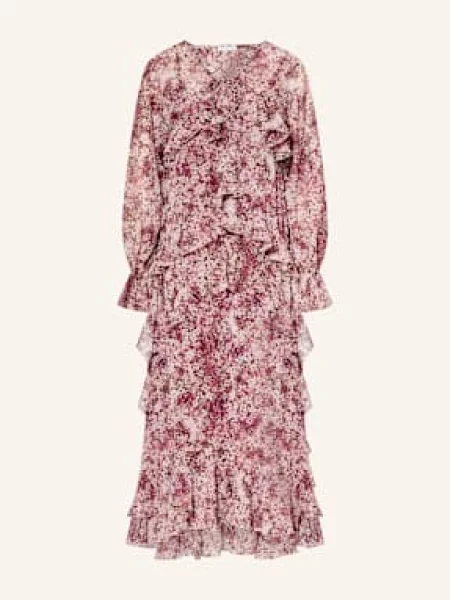 Mrs & Hugs Sukienka Muślinowa Z Wolantami rosa różowa
