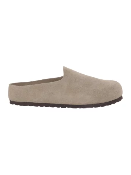 Klapki Birkenstock zamszowe beżowe