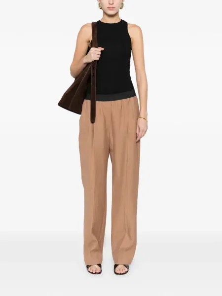 Pantaloni Loulou De Saison plisate maro