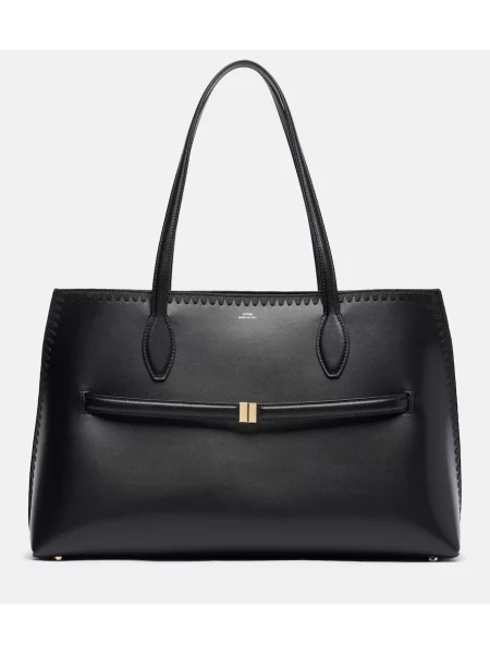 Geanta de piele Toteme din piele negru