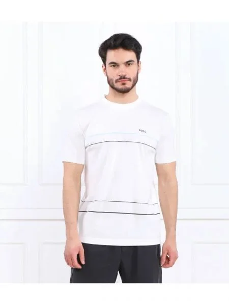 BOSS GREEN Tricou Tee 11 alb