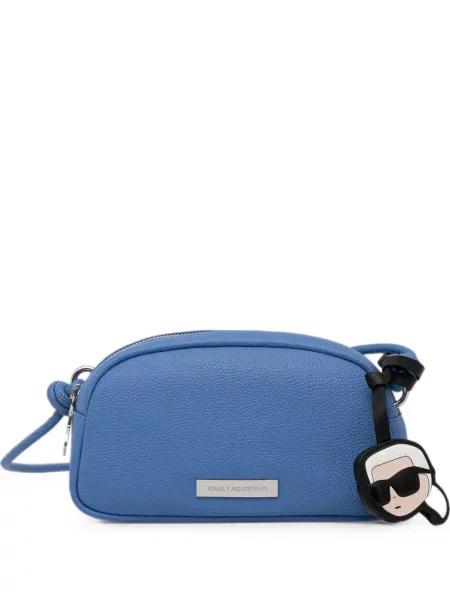 Geanta crossbody Karl Lagerfeld cu autograf albastru