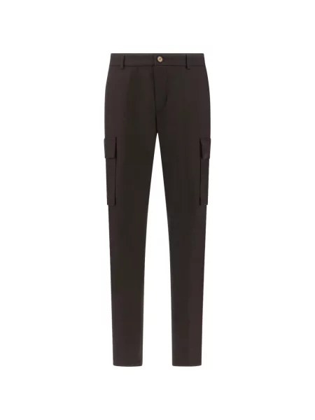 Pantaloni cargo Paul & Shark de lână maro
