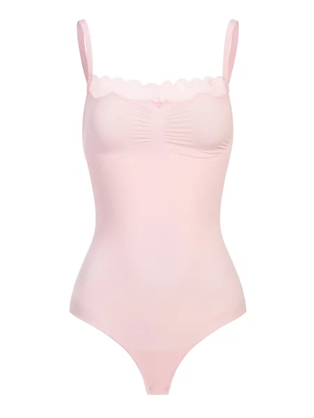 Cfab Alakformáló body Bodysuit Sculpting Shapewear mit Lace pasztell-rózsaszín rózsaszín
