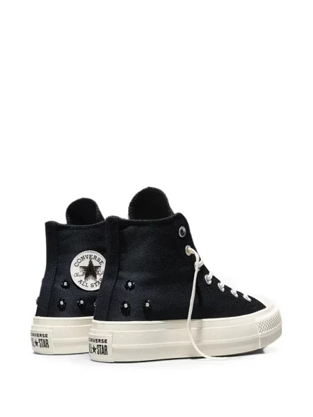 Sneakerși Converse Chuck Taylor All Star cu platformă cu mărgele din piele negru