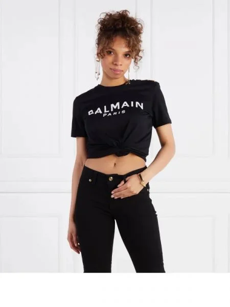 Balmain Tricou PRINTED negru
