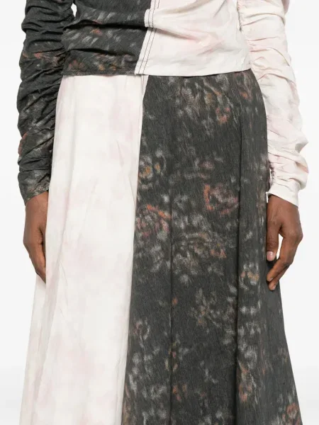 Fustă Ganni cu model floral cu imagine alb