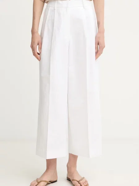 MICHAEL Michael Kors pantaloni pentru femei din in alb