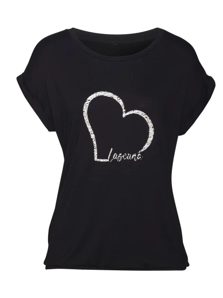 LASCANA Majica črna bela