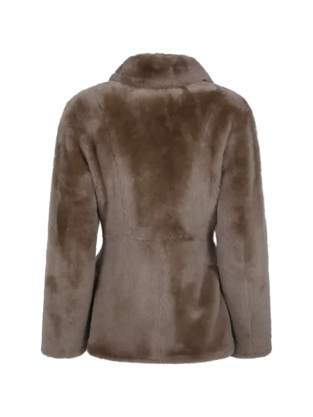 Geacă By Malene Birger din piele de oaie maro