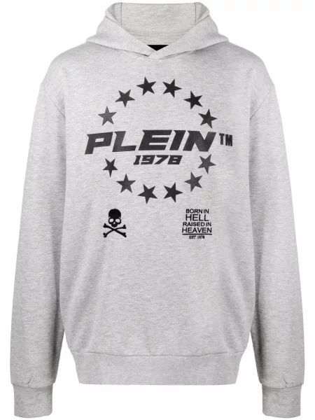 Pulover Philipp Plein cu imagine gri