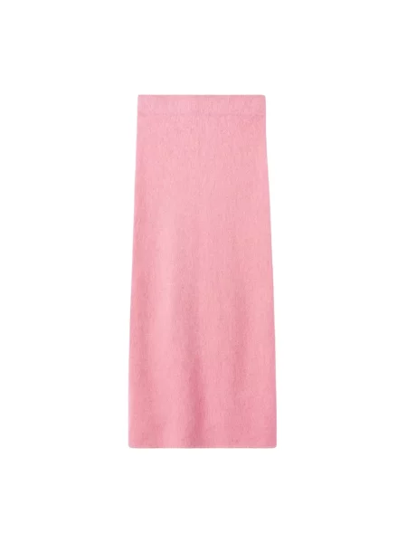 Maksi spódnica maxi Soft Goat z kaszmiru bez fiszbin różowa