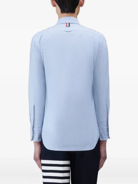 Cămașă Thom Browne din țesătură twill lungă albastru