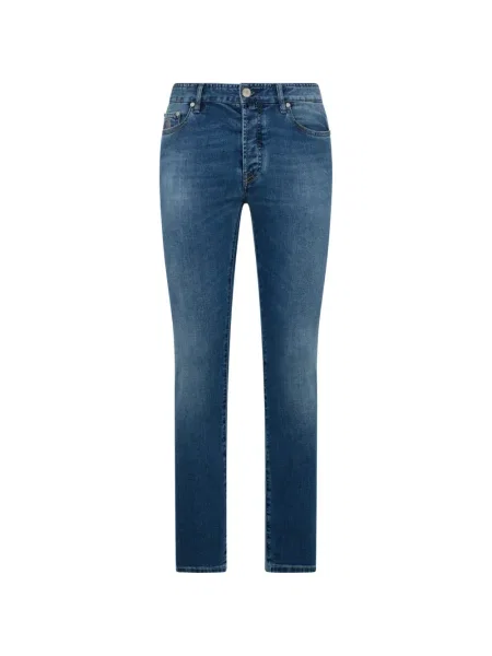 Pantaloni Moorer cu 5 buzunare albastru