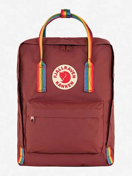 Большой рюкзак Fjallraven с аппликацией красный