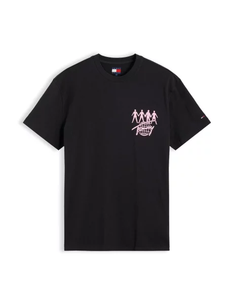 Tommy Jeans Tricou roz negru