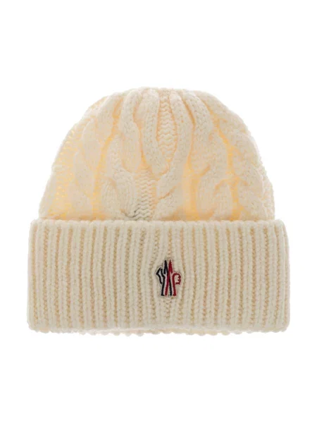 Czapka Moncler wełniana beżowa