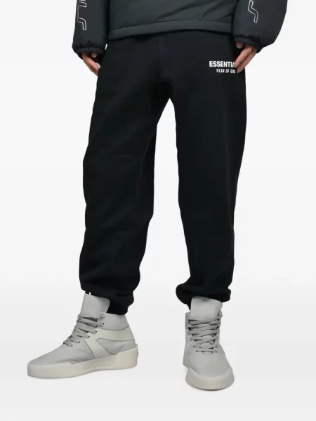 Pantaloni Essentials cu imagine alergare negru