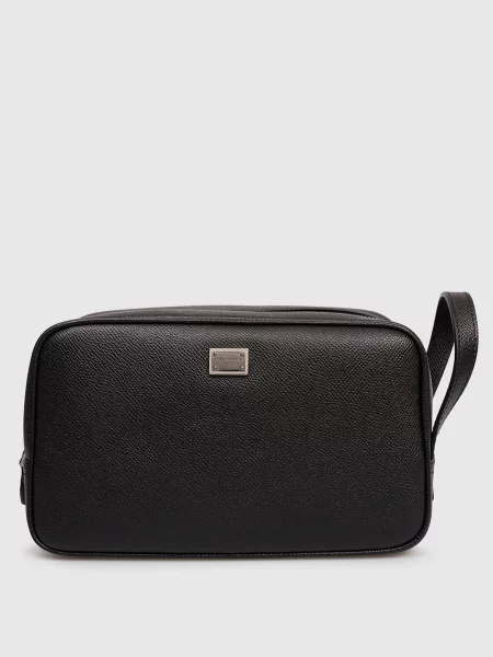 Кожаная косметичка Dolce&gabbana черная