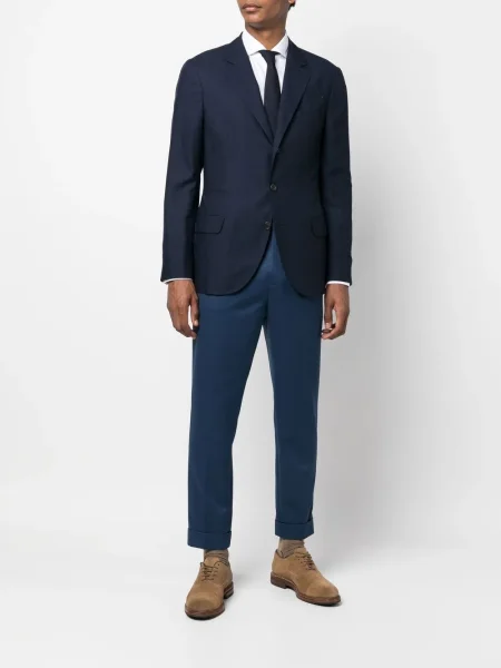 Decupat pantaloni Brunello Cucinelli albastru