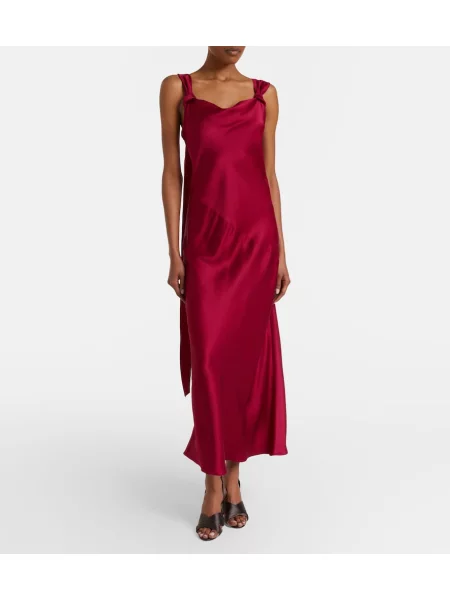 Rochie maxi Max Mara din satin roșu