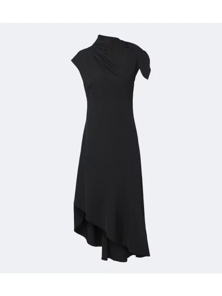 Rochie midi Proenza Schouler asimetrică drapată negru
