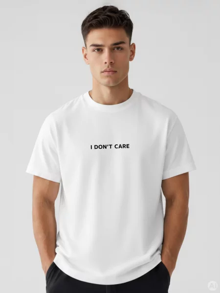 Koszulka oversize z napisem I DON'T CARE Dstreet biała