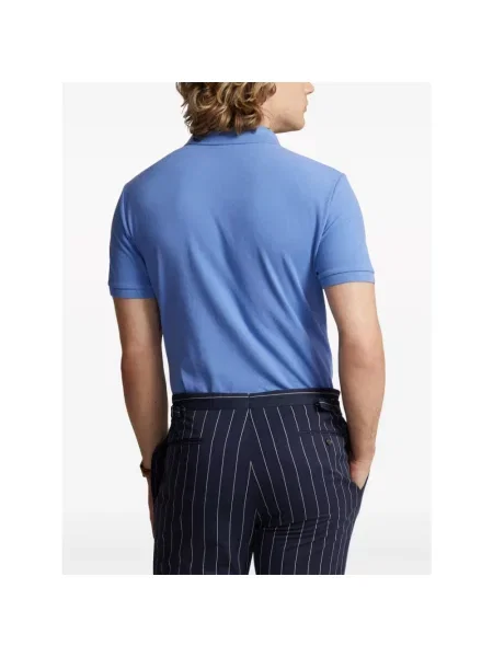 Dzianinowa koszulka polo Polo Ralph Lauren niebieska