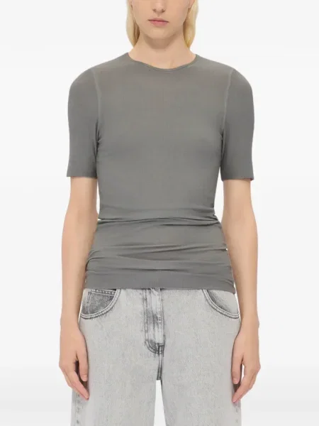 Tricou Msgm cu decolteu rotund gri