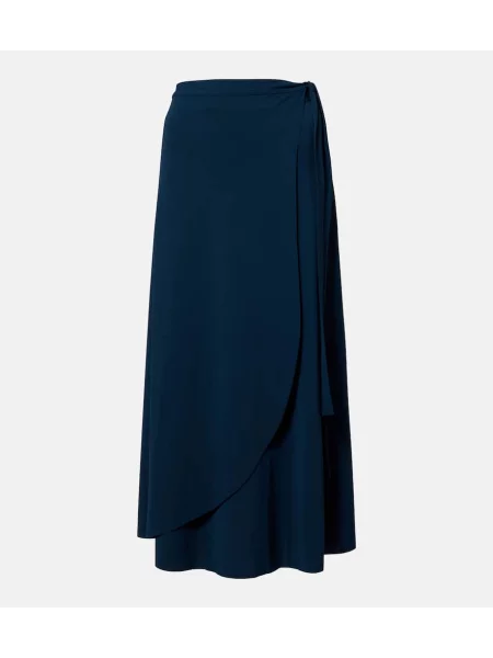 Spódnica midi Eres do kolan niebieska