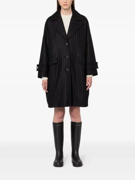 Palton Mackintosh cu dungi negru