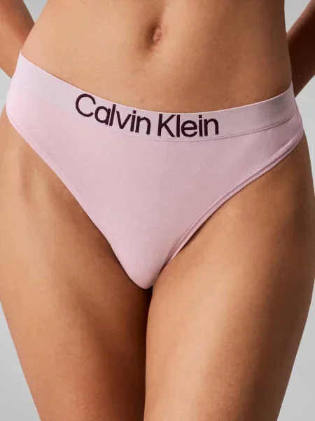 Stringi z elastycznym pasem z logo Calvin Klein Underwear różowe
