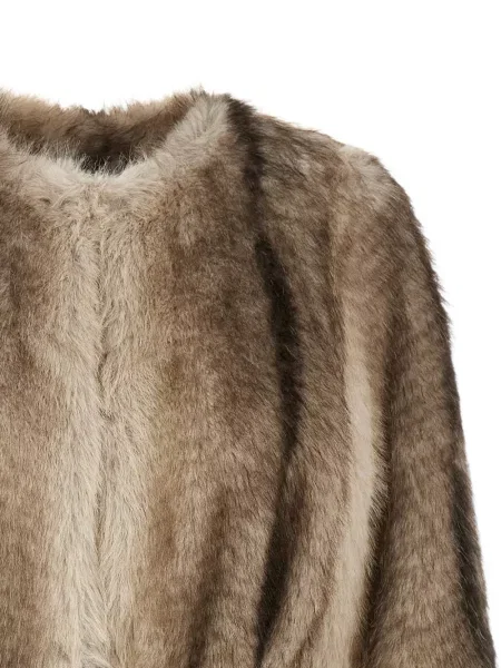 Cu centură palton Twinset cu gradient maro