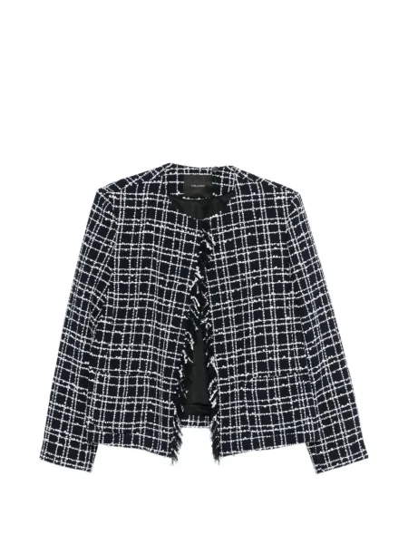 Geacă Thelaurent cu franjuri din tweed albastru