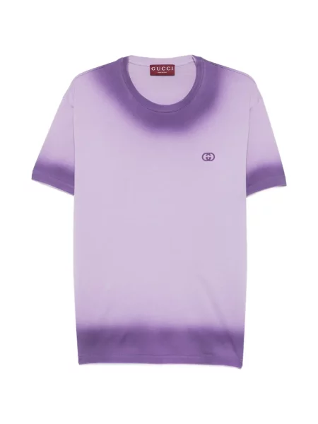 Tricou Gucci cu broderie violet