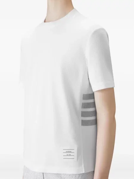 Tricou Thom Browne cu dungi alb